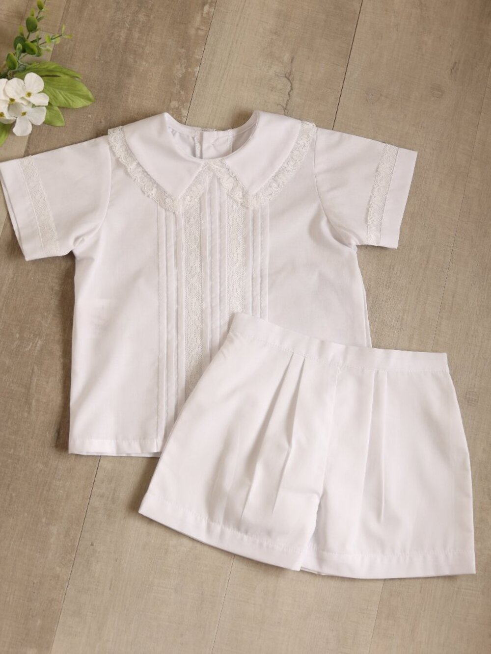 White Heirloom Dressy Short Set Ring Bearer Portrait Special Occasion 24M NWT